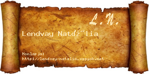 Lendvay Natália névjegykártya